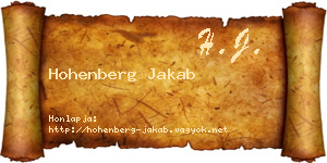 Hohenberg Jakab névjegykártya